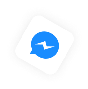 messenger icon floating above sales funnel