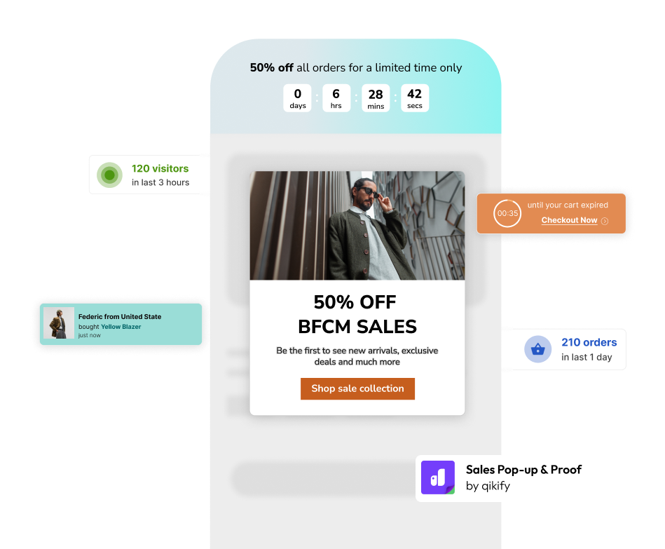 Qikify Sales Popup & Social Proof — storefront example